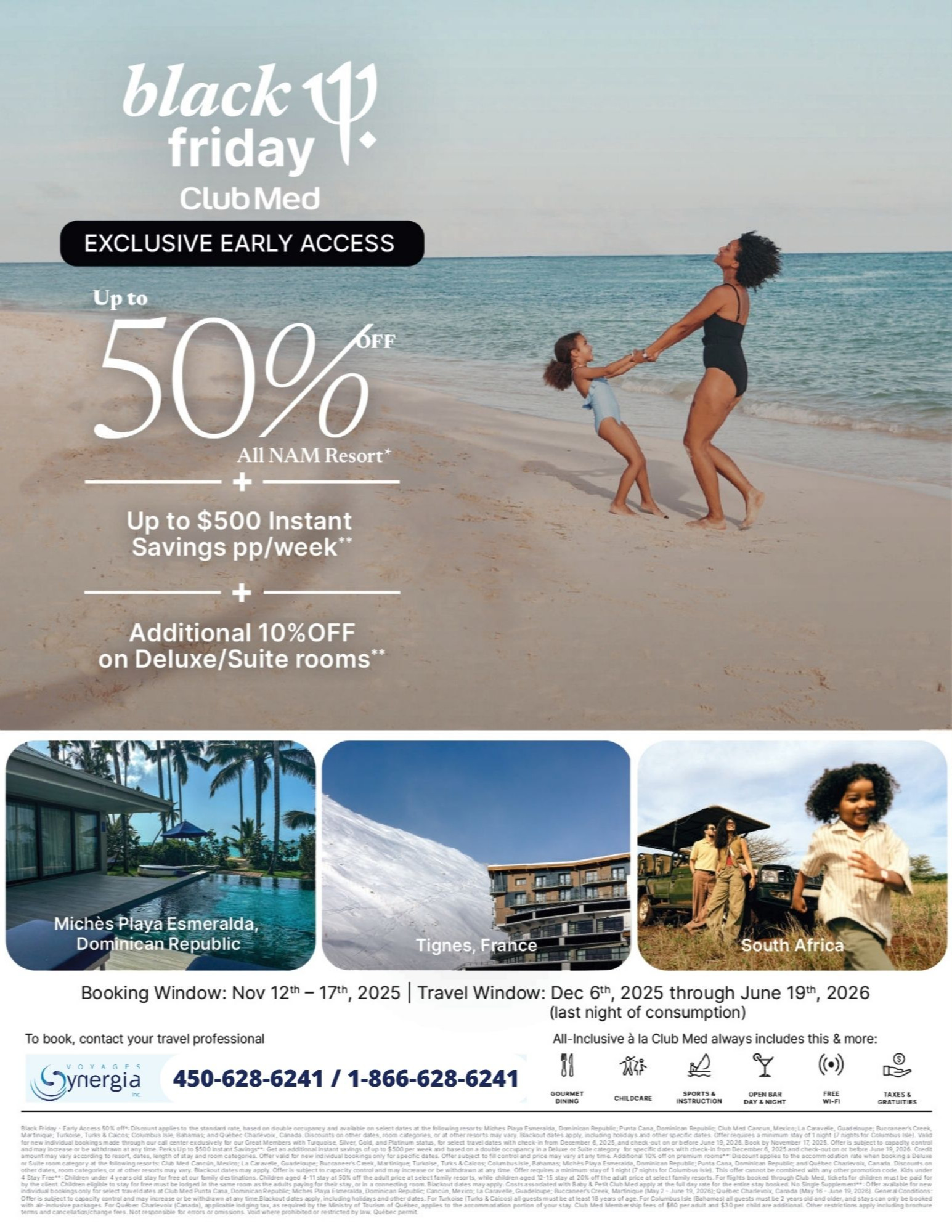 Club Med Promotions Black Friday 50% off with Voyages Aqua Terra Donnacona