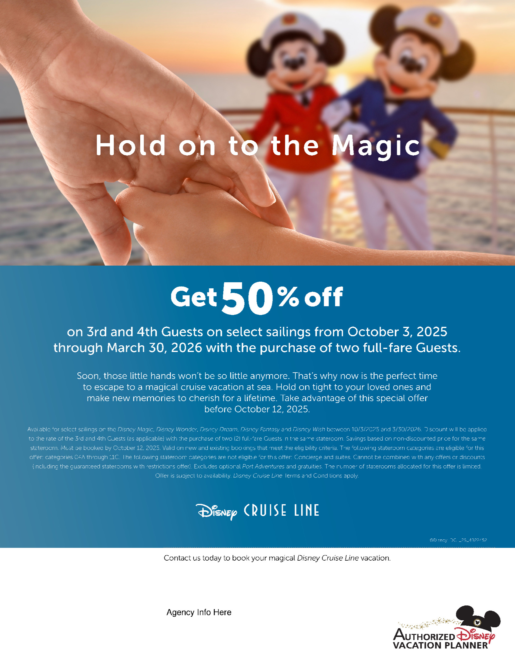 Disney Cruise Line Promotion: Get 50% off 3rd and 4th Guests with Synergia Travel and Voyages Donnacona Magic Makers