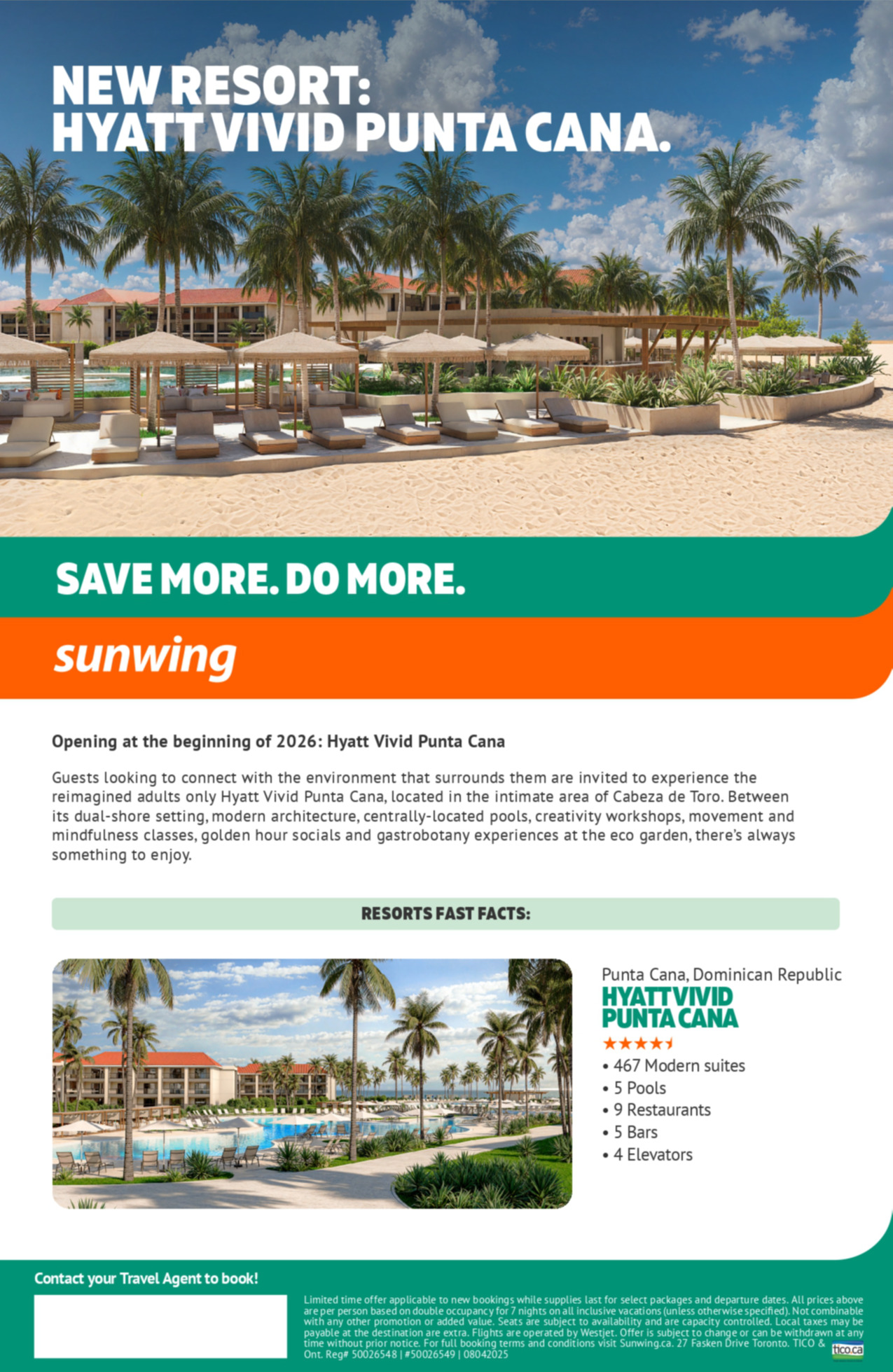 Sunwing Vacations New Resort: Hyatt Vivid Punta Cana with Voyages Donncacona Sunwing Vacations New Resort: Hyatt Vivid Punta Cana with Voyages Donncacona